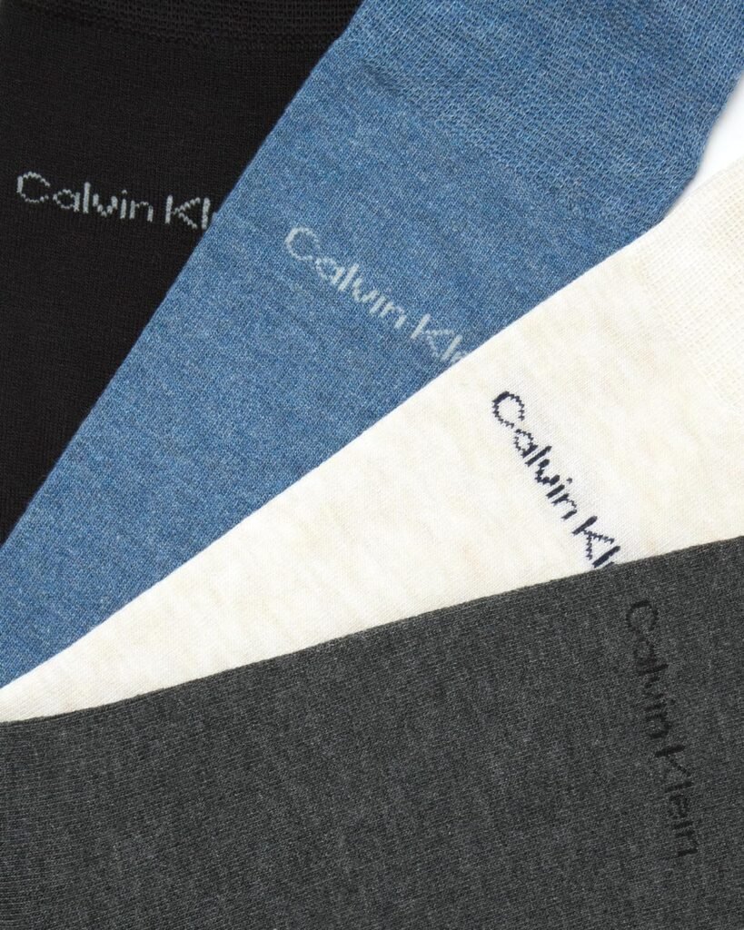 Calvin Klein Mens Dress Socks - Lightweight Cotton Blend Crew Socks (8 Pack)