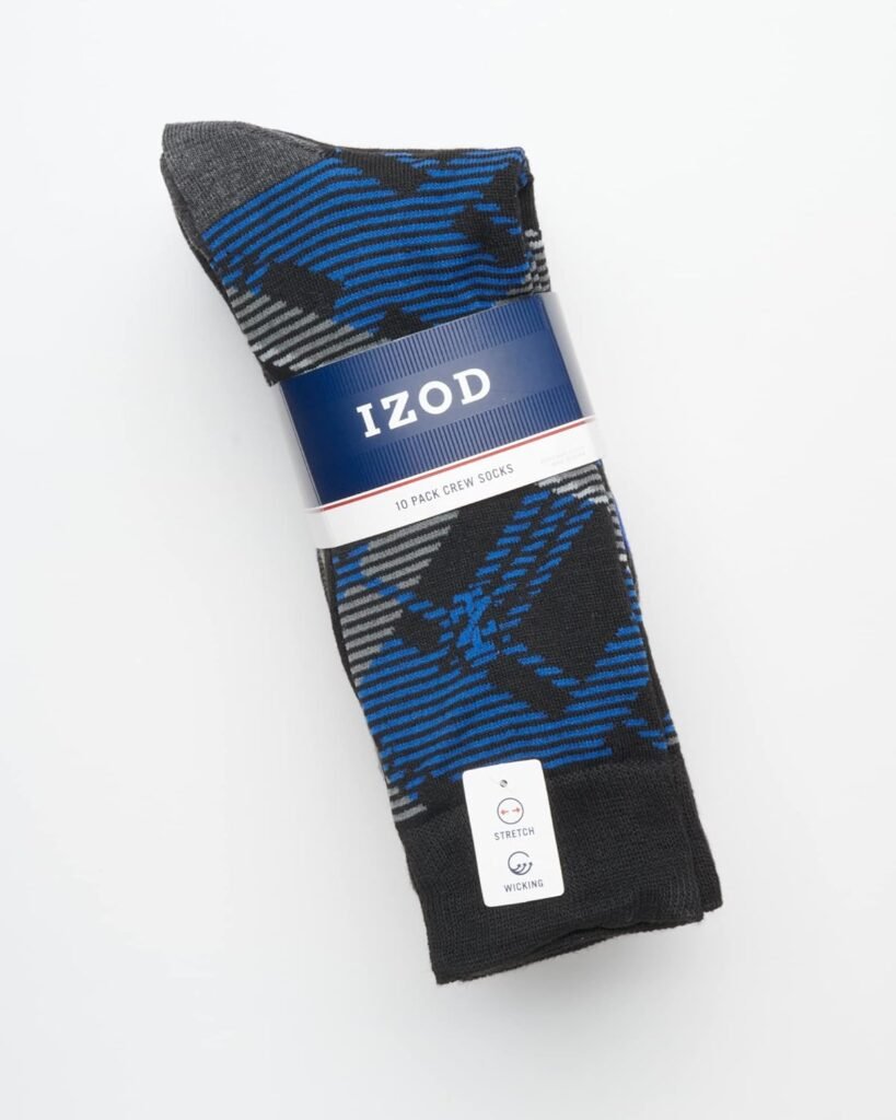 IZOD Men’s Dress Socks - Lightweight Comfort Crew Sock (10 Pack)