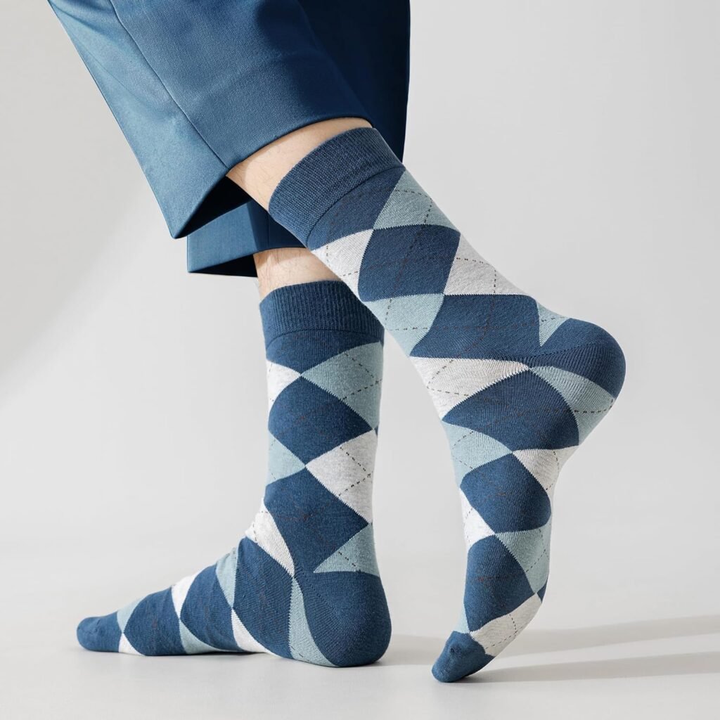 Mens Cotton Dress Socks Calf Length Soft athletic Crew Socks for Men