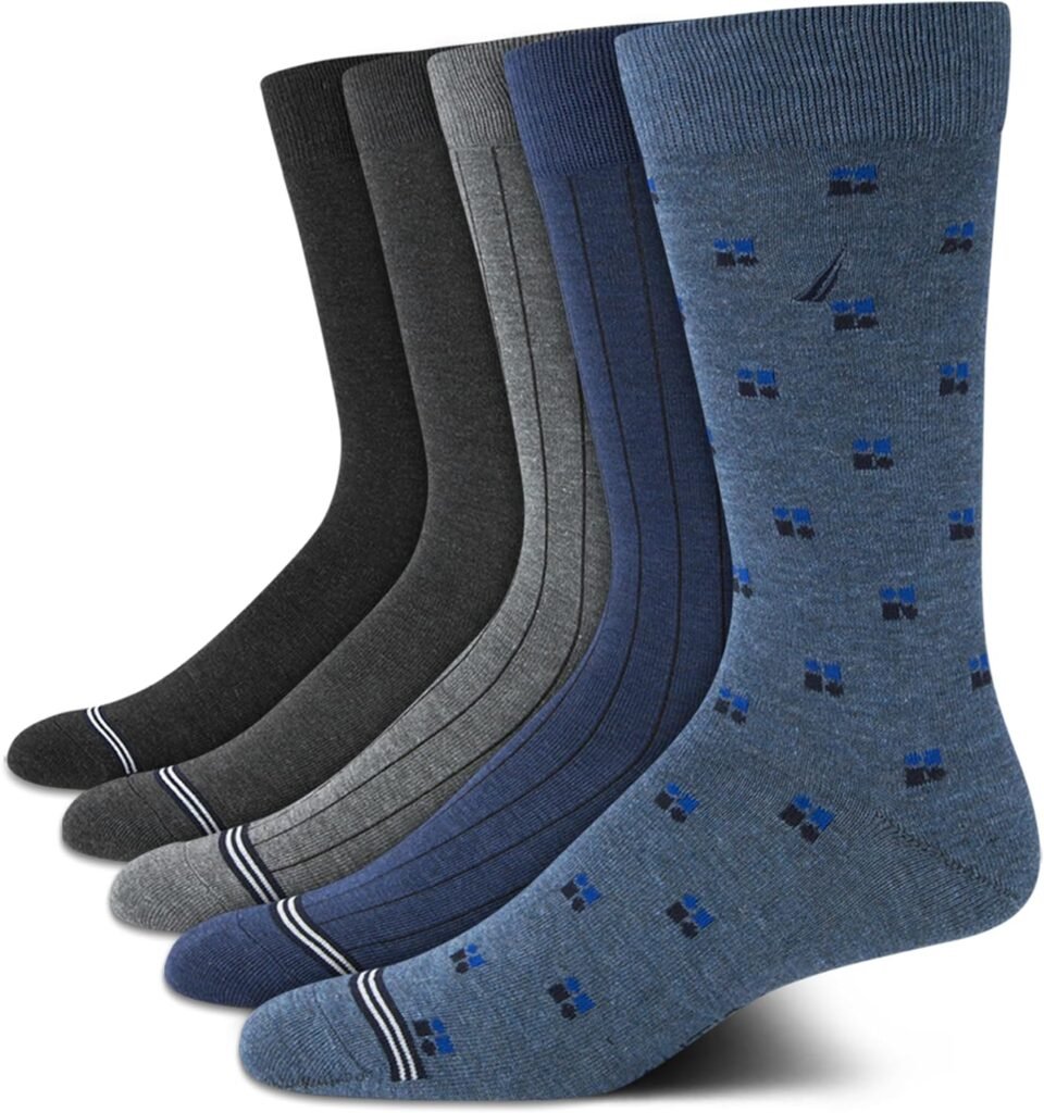 Nautica Mens Dress Socks - Lightweight Crew Socks (5 Pack)