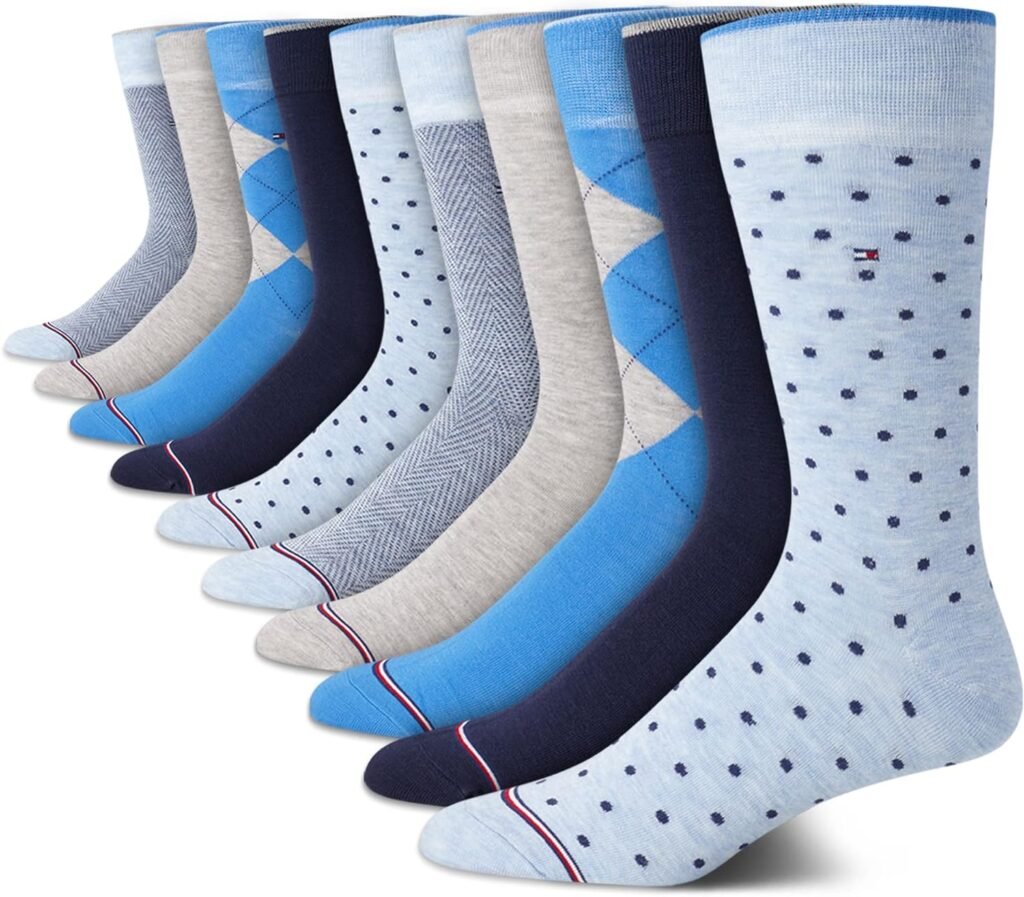 Tommy Hilfiger Mens Dress Socks - Classic Comfort Crew Sock (10 Pack)