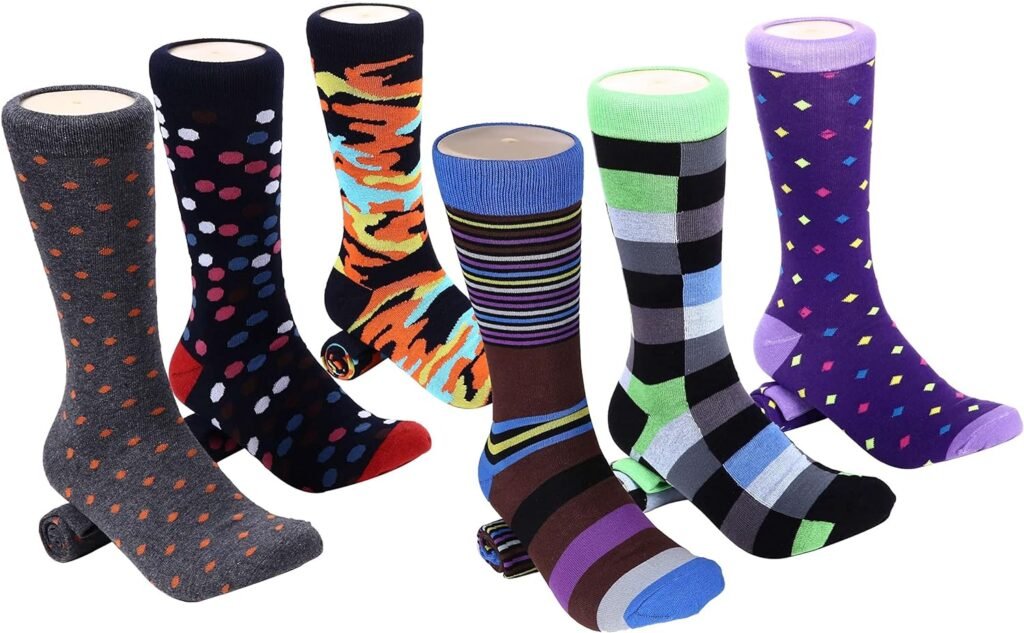 Marino Mens Dress Socks - Fun Colorful Socks for Men - Cotton Funky Socks - 6 Pack