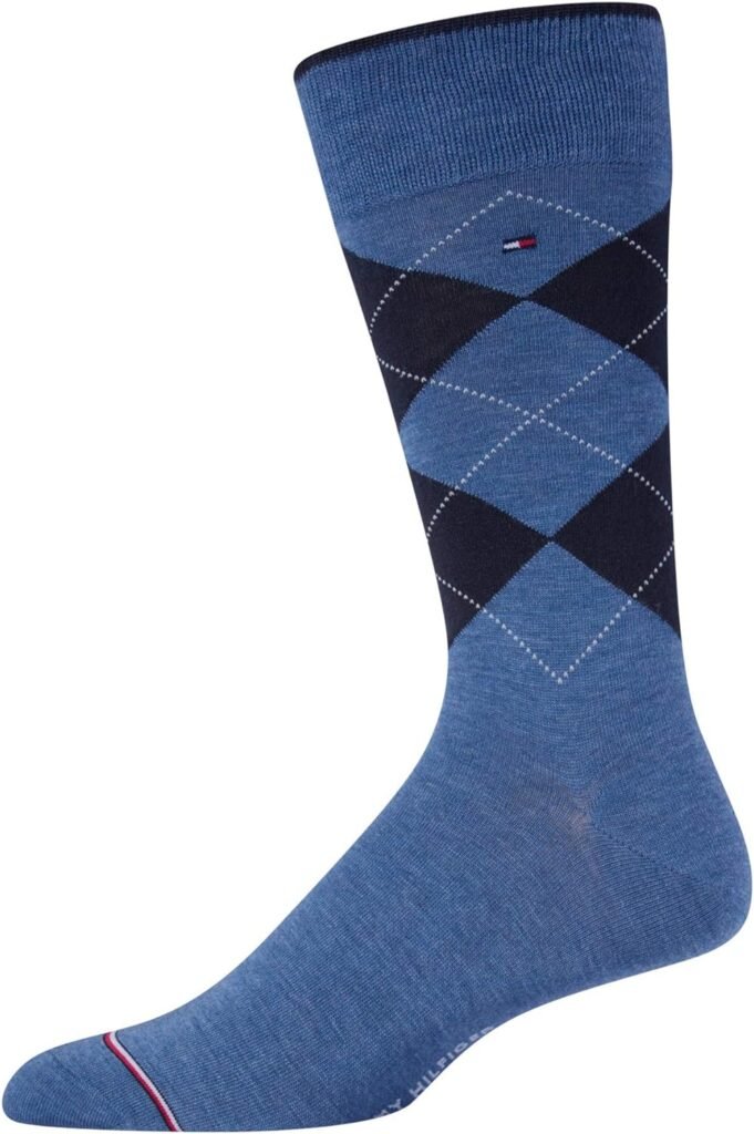 Tommy Hilfiger Mens Dress Socks - Lightweight Patterned Comfort Crew Socks (5 Pack)