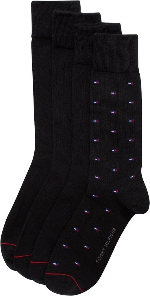 Tommy Hilfiger men Dress Socks Lightweight Comfort Crew Sock (4 pack)