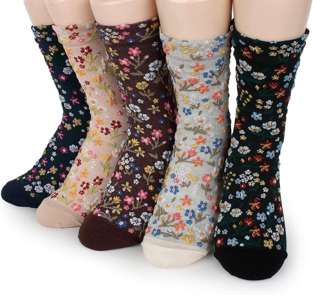 Women Floral Lovely Design Cotton Socks