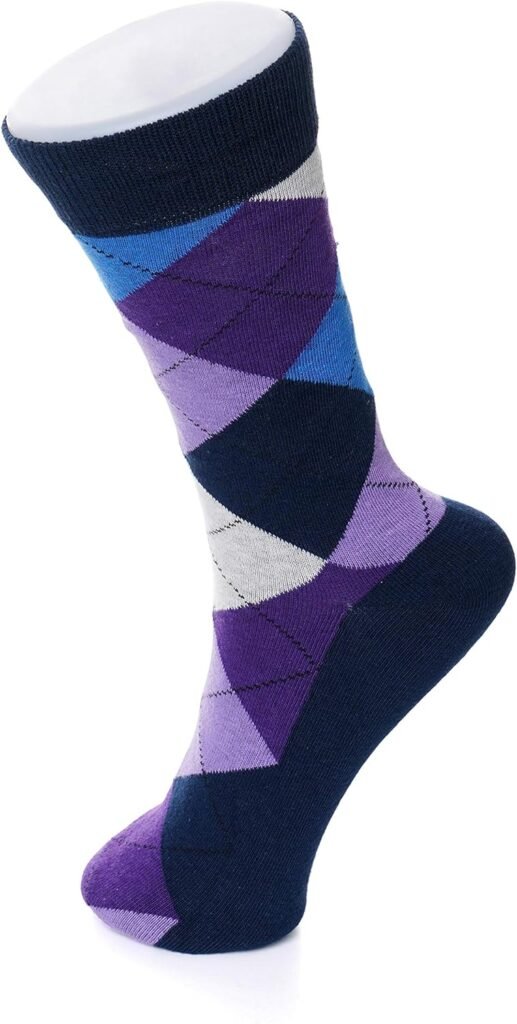 Alpine Swiss Mens Cotton 6 Pack Dress Socks Solid Ribbed Argyle Shoe Size 6-12