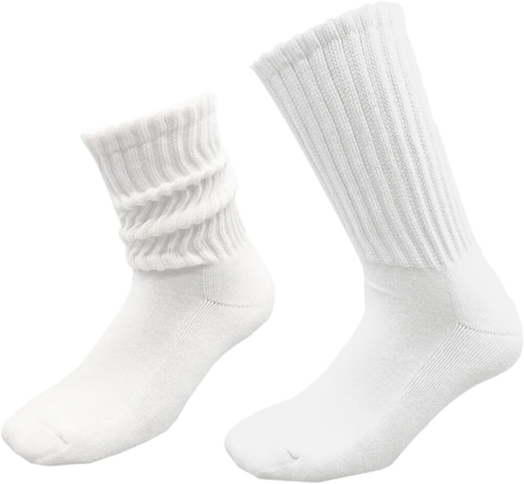 Slouch Socks for Men and Women, Stylish Novelty Scrunch Cotton Socks